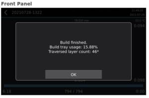 Asiga Max Build Finished 15.88% Usage